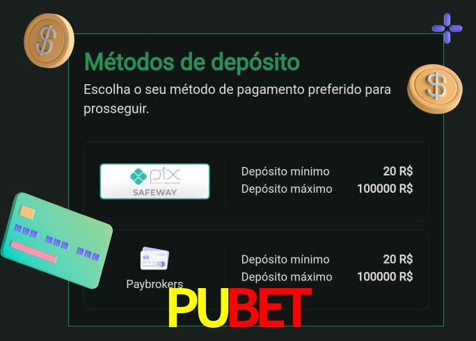 O cassino PUBET oferece uma grande variedade de métodos de pagamento
